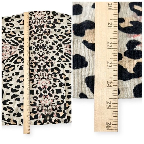 New with tag, Brochu Walker Kelso Leopard Print Cashmere V-neck Sweater, Size X - Picture 15 of 15